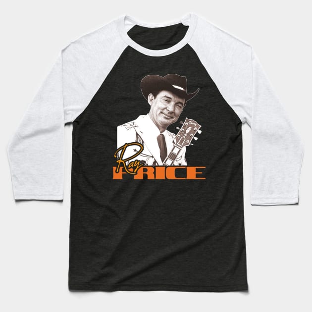 Ray Price // Country Icon Tribute Baseball T-Shirt by darklordpug